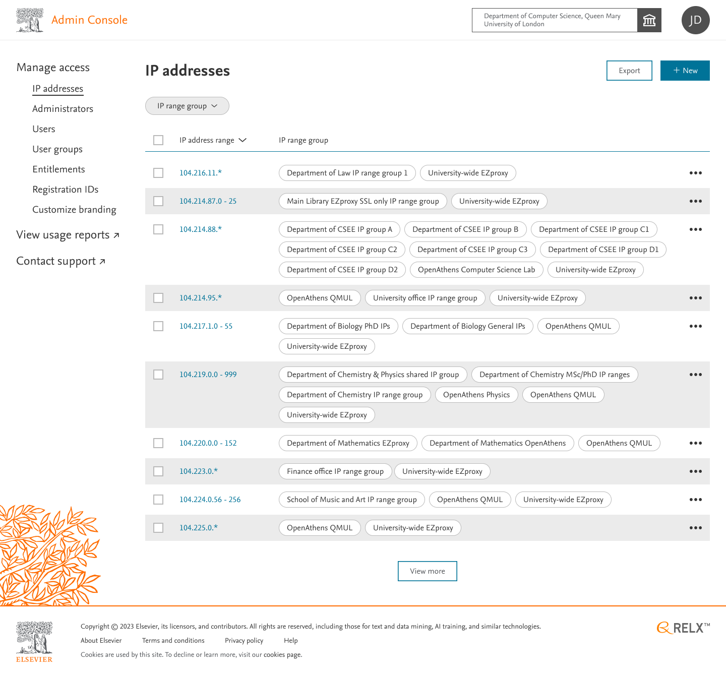 IP addresses